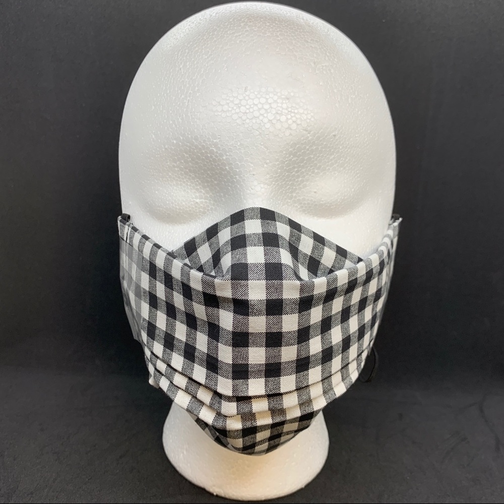 2/$20 3D Face Mask 3 Layer Nose Bridge * Checkered